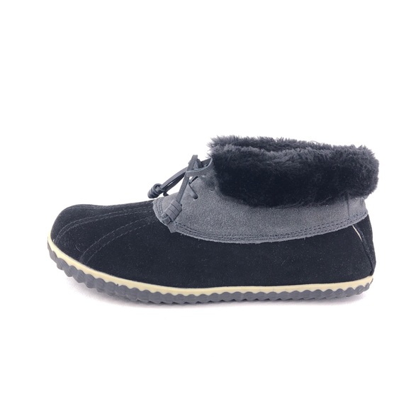 Sperry Elayna Black Suede Winter Duck Booties 10 - Picture 1 of 12